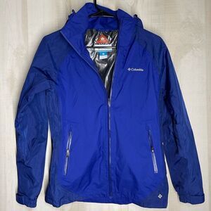 Columbia blue thermal comfort Omni heat rain jacket, size XS‎